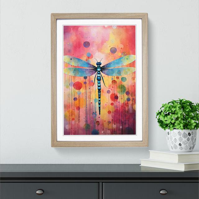 Dragonfly Colour Field - Single Picture Frame Art Prints on Wood Brambly Cottage Format: Oak, Size: 64" H x 46" W x 2" D on Productcaster.