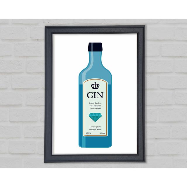 Gin-Flasche - Druck Ophelia & Co. Größe: 118,9 cm H x 84,1 cm B x 1,5 cm T, Format: Grey Framed Paper on Productcaster.