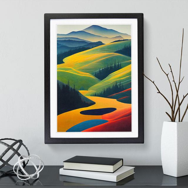 Pretty Meadow Landscape - Picture Frame Graphic Art Alpen Home Size: 64cm H x 46cm W x 2cm D, Frame Colour: Black Framed on Productcaster.