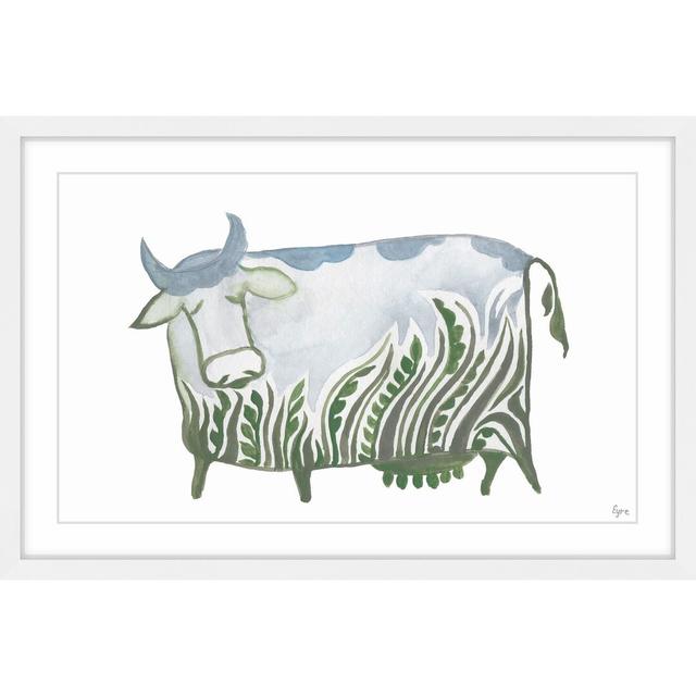 'Mama Vache' Framed Watercolour Painting Print East Urban Home Size: 41cm H x 61cm W x 3.81cm D on Productcaster.