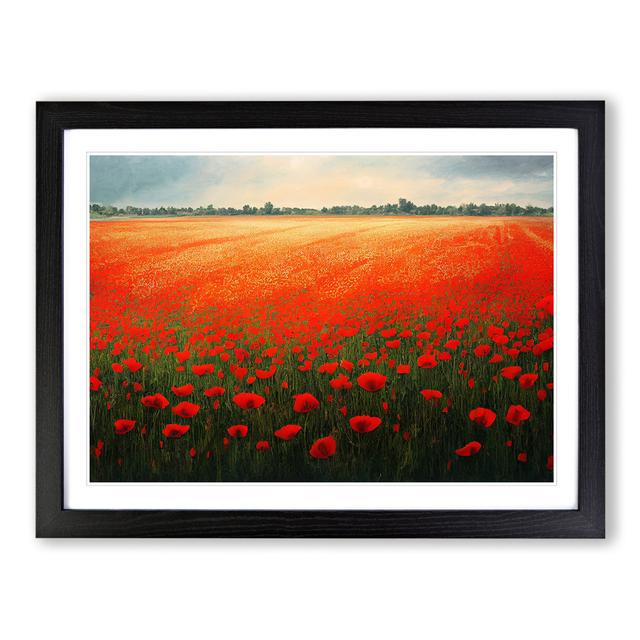 Beautiful Poppies Flowers - Picture Frame Painting 17 Stories Size: 46cm H x 64cm W x 2cm D, Frame Colour: Black Framed on Productcaster.