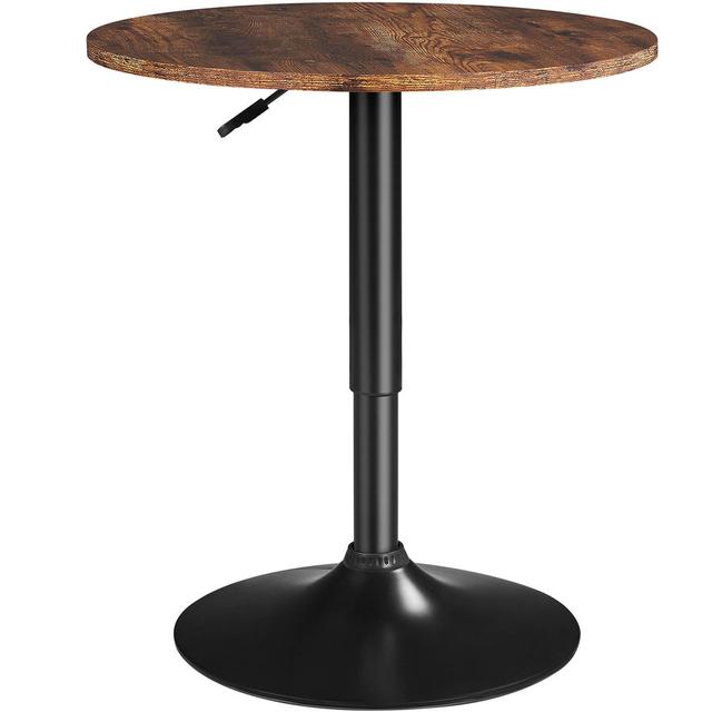 Balwinder Round 2 - Person 60cm L Outdoor Standing Height Table Brayden Studio Table Base Colour: Black, Table Top Colour: Rustic Brown on Productcaster.