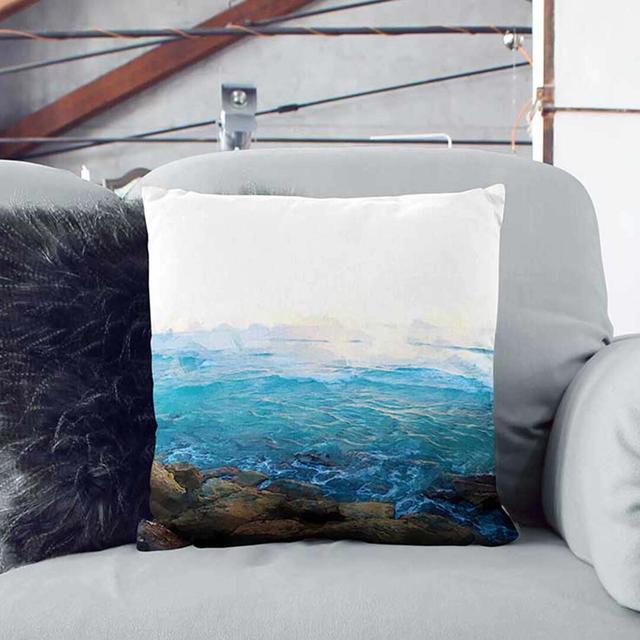 Barbados Seascape Cushion with Filling East Urban Home Size: 40 x 40 cm, Backing Colour: Stone on Productcaster.