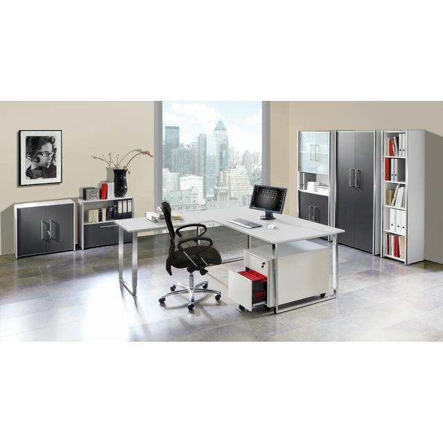 Fleischman L-Shape Desk Symple Stuff Colour: White, Size: 68cm H x 180cm W x 80cm D on Productcaster.