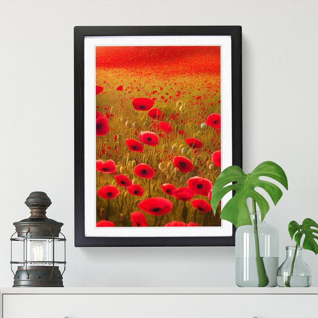 Poppy Field Dreams - Picture Frame Print Big Box Art Size: 64cm H x 46cm W x 2cm D, Frame Option: Oak on Productcaster.