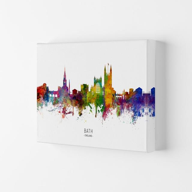 Bath England Skyline by Michael Tompsett - Graphic Art Print on Canvas Ebern Designs Format: Wrapped Canvas, Size: 42cm H x 59.4cm W x 4cm D on Productcaster.