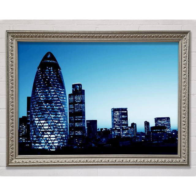 London The Gherkin Blue Cast - Single Picture Frame Art Prints Bright Star Size: 84.1cm H x 118.9cm W on Productcaster.