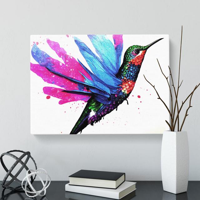 Hummingbird Splash Vol.1 Abstract - Wrapped Canvas Graphic Art Marlow Home Co. Size: 35cm H x 50cm W x 3cm D on Productcaster.