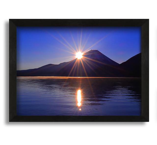 Sunset over the Mountain Dusk - Picture Frame Photograph on Canvas Union Rustic Size: 60cm H x 84cm W x 10cm D on Productcaster.