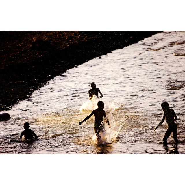 Children Playing In The Omo River by Pinopic - No Frame Print on Canvas Latitude Run Size: 20cm H x 30cm W on Productcaster.