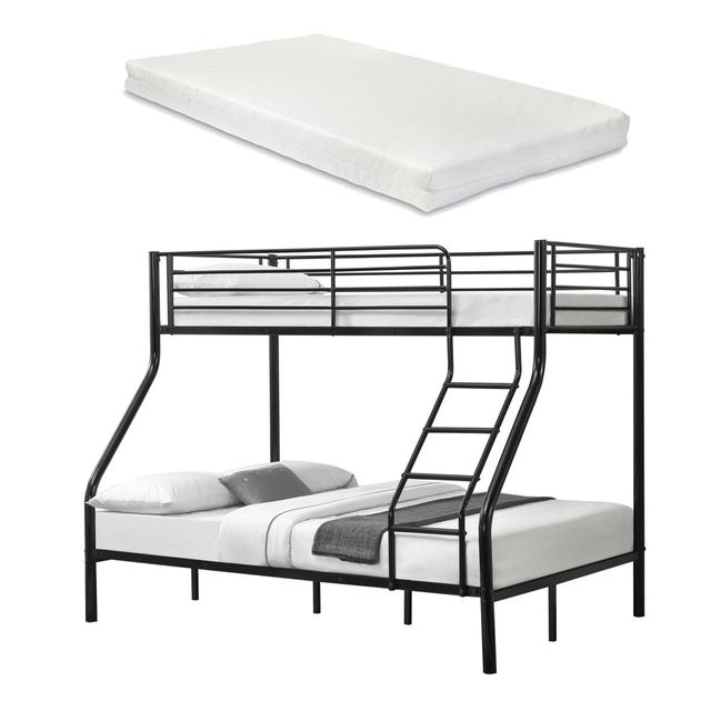 Haile European Double (140 x 200cm) Standard Bunk Bed and Mattress by Isabelle & Max Isabelle & Max Colour (Bed Frame): Black on Productcaster.