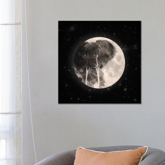 Elephant In The Moon by Paula Belle Flores - Wrapped Canvas Print Latitude Run Size: 66.04cm H x 66.04cm W x 3.81cm D on Productcaster.