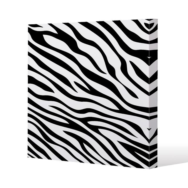 Zebra Print Canvas Print Andrew Lee Size: 46cm H x 46cm W x 4cm D on Productcaster.