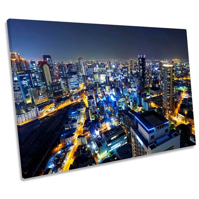 Osaka Japan Skyline - Wrapped Canvas Print Ebern Designs Size: 40.6cm H x 61cm W x 2cm D on Productcaster.