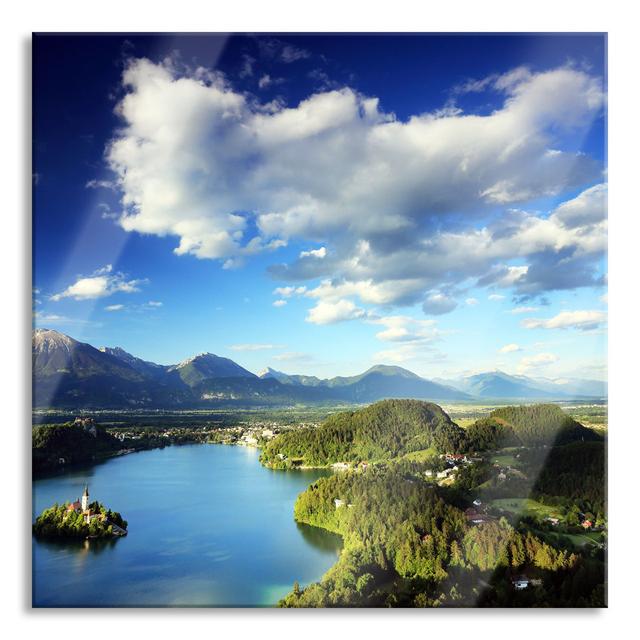 Breathtaking Lake Landscape - Unframed Photograph on Glass Alpen Home Size: 80cm H x 80cm W x 0.4cm D on Productcaster.