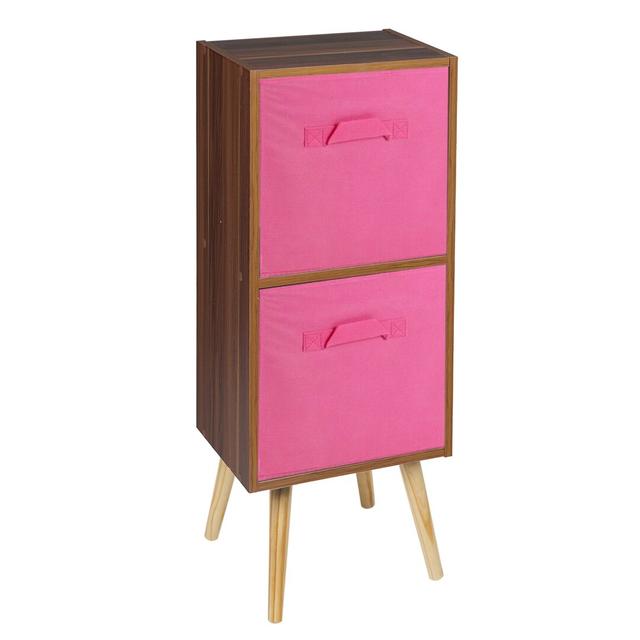 Cube Bookcase made of Wood in Teak/Dark Pink/Beech by 17 Stories on Productcaster.