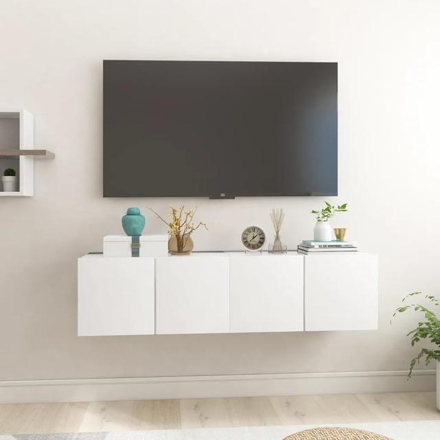 Goerke Hanging TV Stand for TVs up to 88" (Set of 2) 17 Stories Colour: White on Productcaster.