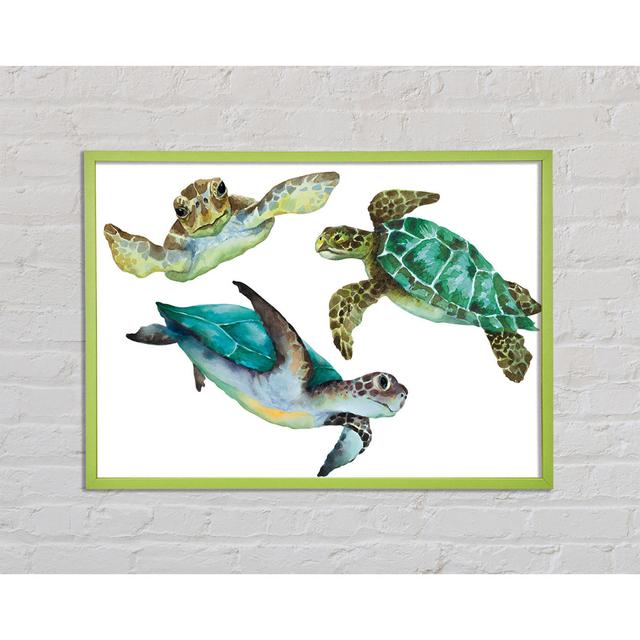 Seaturtle Love - Single Picture Frame Art Prints Bay Isle Home Size: 29.7cm H x 42cm W x 2cm D on Productcaster.