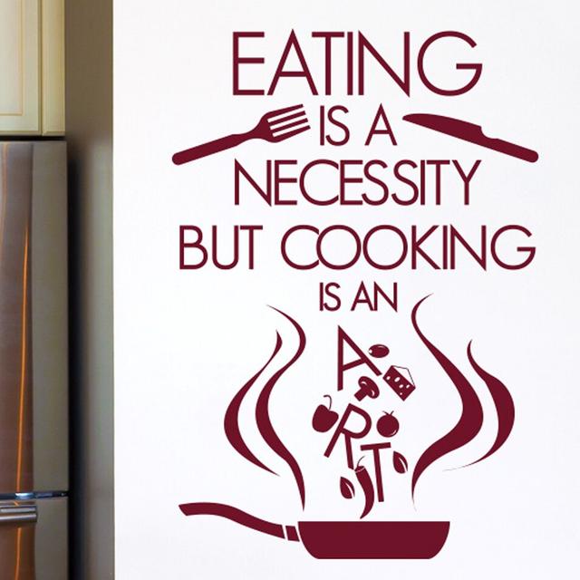 Eating Is a Necessity But Cooking Is an Art Wall Sticker East Urban Home Colour: Burgundy on Productcaster.