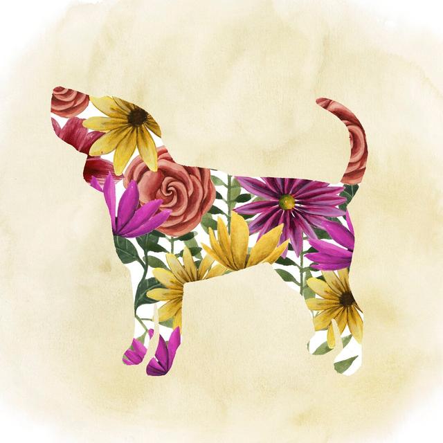 Flower Power Pup IV - Wrapped Canvas Art Print Rosalind Wheeler Size: 91cm H x 91cm W on Productcaster.