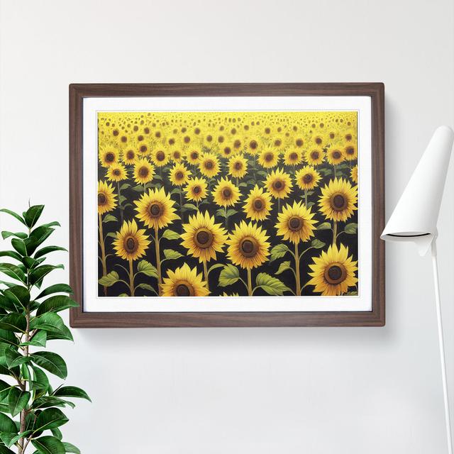 Grand Sunflower Field - Print Brambly Cottage Frame Colour: Walnut, Size: 25cm H x 34cm W on Productcaster.