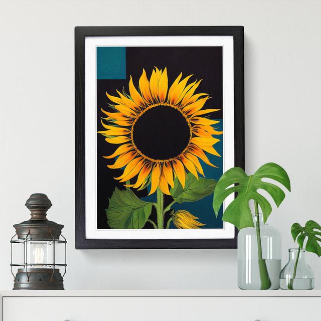 Sunflower - Print Brambly Cottage Size: 64cm H x 46cm W x 2cm D, Frame Option: Walnut on Productcaster.