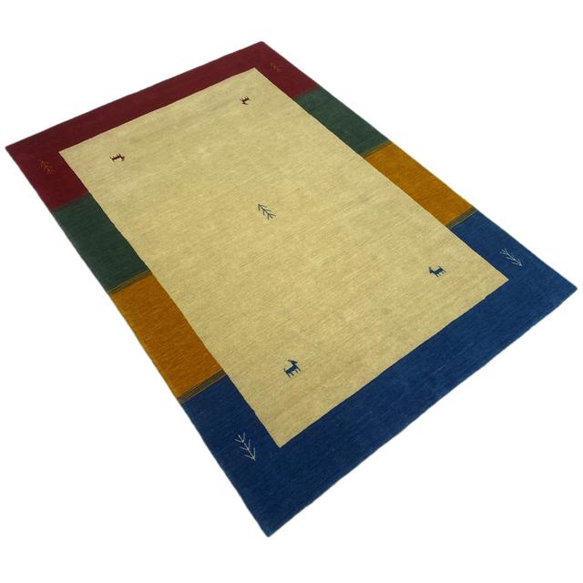 Boarder No Pattern And Not Solid Colour Handmade Beige/Red/Blue Area Rug WAWA TEPPICH Rug Size: Rectangle 250 x 300cm on Productcaster.