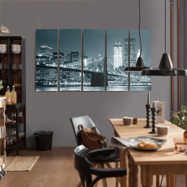 Bridge - 5 Piece Wrapped Canvas Photograph Print Set Brayden Studio Size: 70cm H x 100cm W on Productcaster.