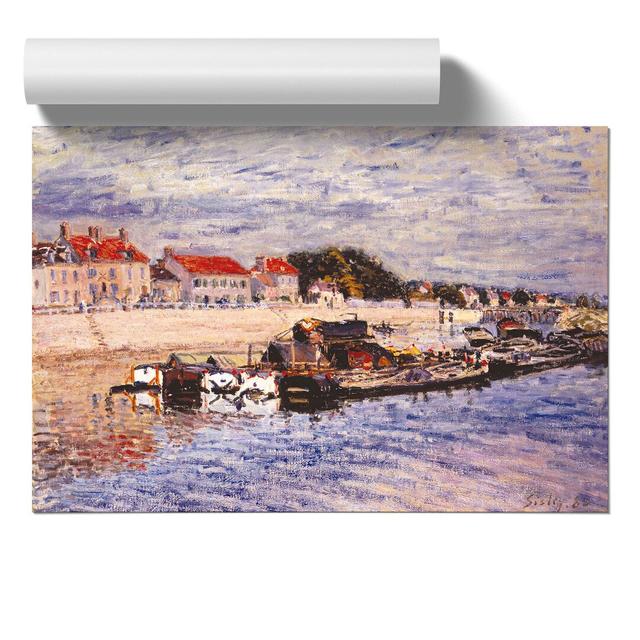 Barges by Alfred Sisley - Unframed Painting East Urban Home Size: 21cm H x 30cm W x 0.1cm D on Productcaster.