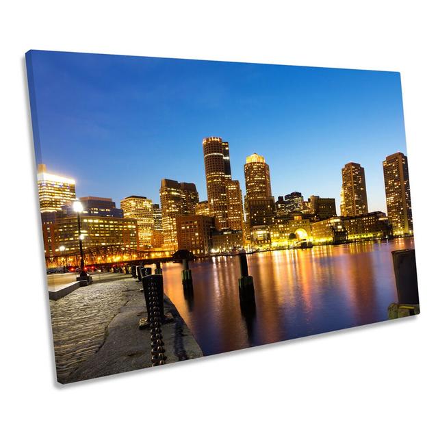 Boston Harbour Massachusetts CANVAS WALL ART Print Picture Ebern Designs Size: 91.4cm H x 137.2cm W on Productcaster.