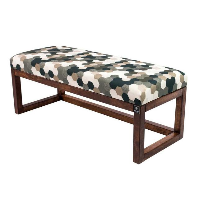 Upholstered/Wood Bench M-Deko Upholstery: Brown/Black, Size: 45 x 195 x 30 cm on Productcaster.