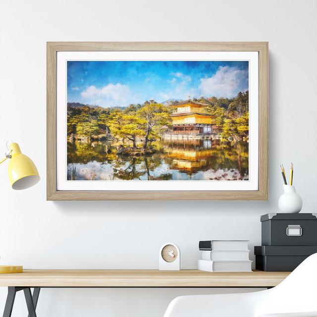 Pagoda in Kyoto- Shi Japan - Picture Frame Painting East Urban Home Frame Option: Oak Framed, Size: 36cm H x 48cm W x 2cm D on Productcaster.