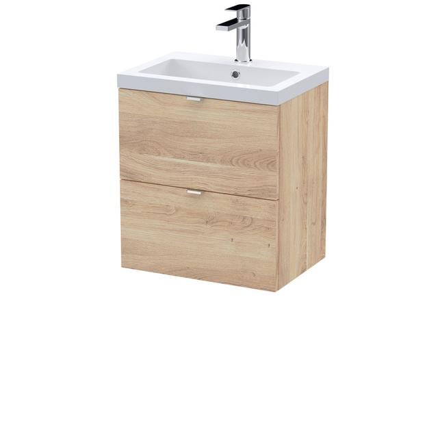 500mm 2-Drawer Wall Hung Unit & Basin Hudson Reed on Productcaster.