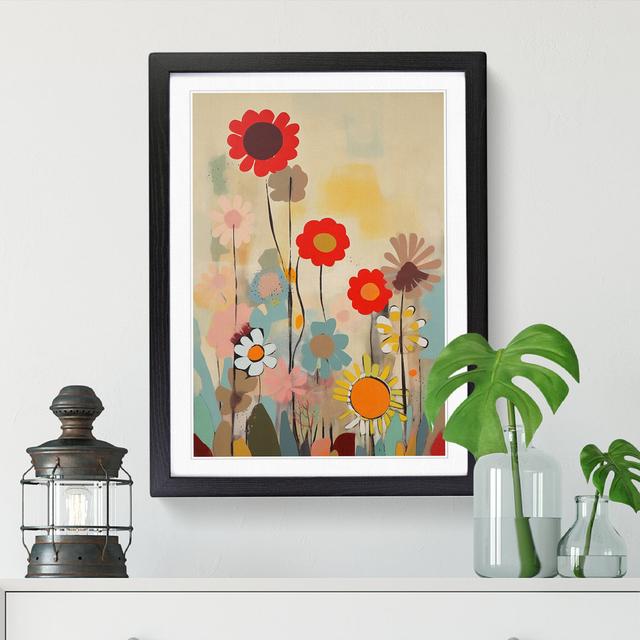 Vandervliet Mid Century Modern Flowers Vol.1 - Picture Frame Print Marlow Home Co. Frame Option: Oak, Size: 34cm H x 25cm W on Productcaster.