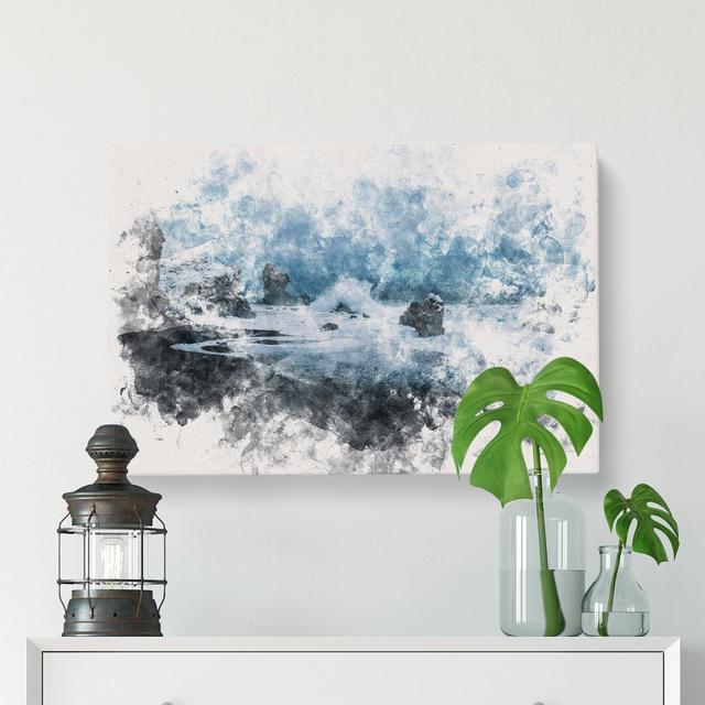 A Beach in Iceland - Wrapped Canvas Graphic Art Print East Urban Home Size: 40cm H x 60cm W x 3cm D on Productcaster.