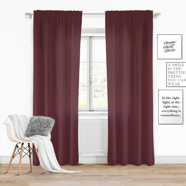 Robena Pencil Pleat Semi Sheer Single Curtain Ebern Designs Colour: Pink, Dimensions per curtain: 140 W x 250 D cm on Productcaster.