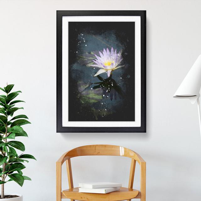 Pretty Water Lily - Picture Frame Graphic Art on Wood East Urban Home Frame Option: Black Framed, Size: 36cm H x 27cm W x 2cm D on Productcaster.