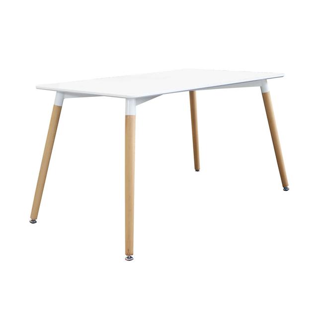 Jed Metal Dining Table Fjørde & Co Size: 75cm H x 140cm L x 80cm W, Table Top Colour: White on Productcaster.