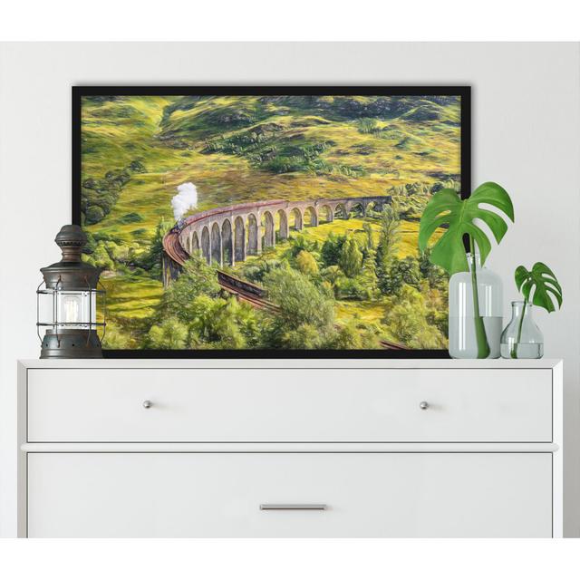 Gerahmtes Poster Eisenbahnviadukt in Schottland ClassicLiving Größe: 100 cm H x 70 cm B x 2.5 cm T on Productcaster.