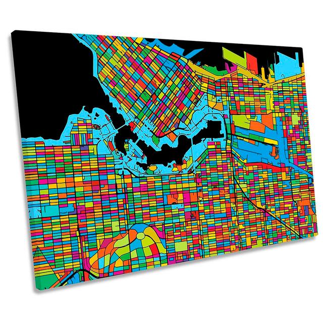 Vancouver City Modern Map - Wrapped Canvas Print Metro Lane Size: 30.5cm H x 45.7cm W x 2cm D on Productcaster.