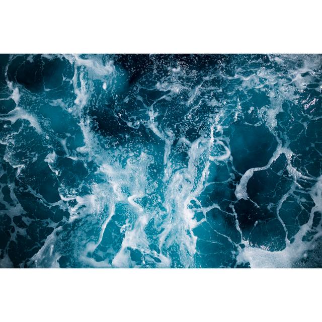 Blue deep sea foaming water background House of Hampton Size: 81cm H x 122cm W on Productcaster.