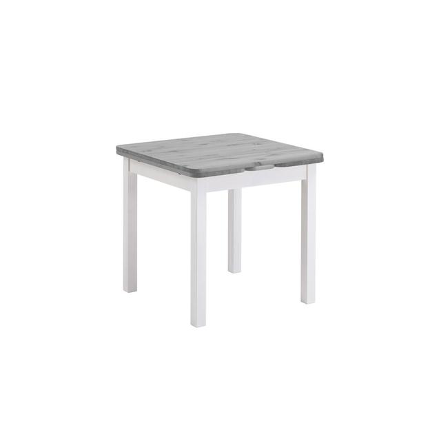 Southsea Extendable Pine Solid Wood Dining Table Fernleaf Colour: White/Grey, Size: H74 x L77 x W77cm on Productcaster.