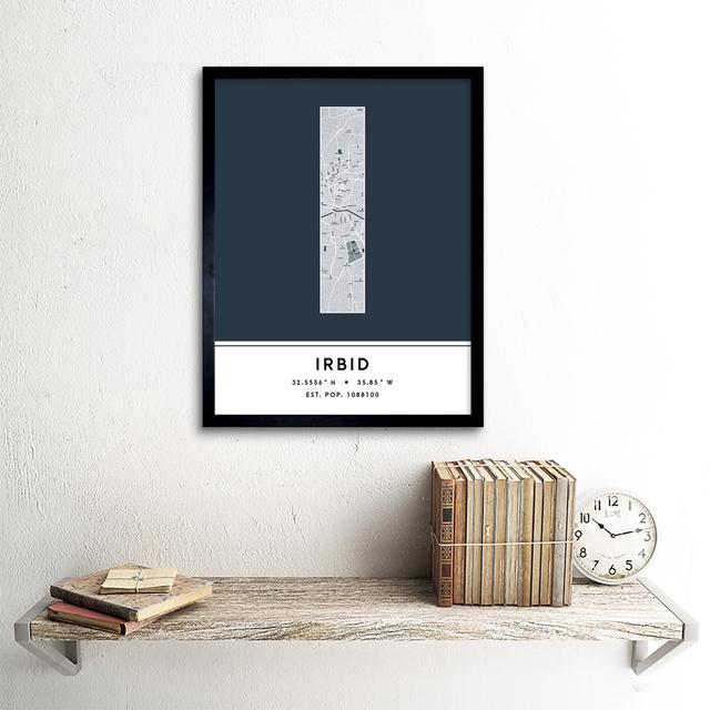 Irbid City Map Irbid Navy by Wee Blue Coo - Single Picture Frame Typography Wee Blue Coo on Productcaster.