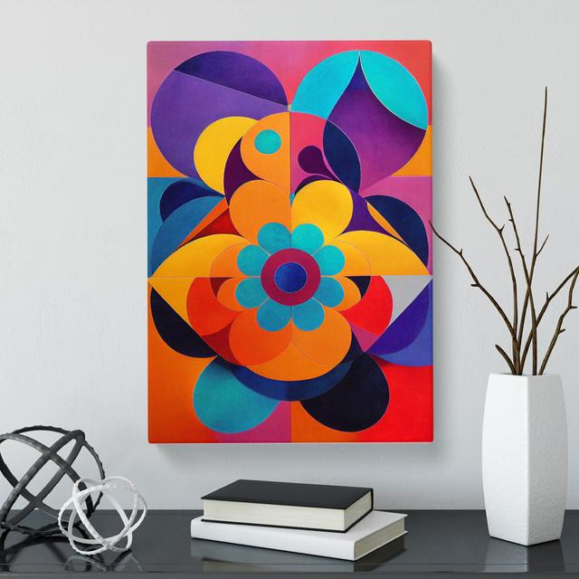 Ebba Floral Mandala Style Vol.2 - Wrapped Canvas Graphic Art Marlow Home Co. Size: 76cm H x 50cm W x 3cm D on Productcaster.