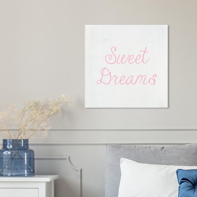 Sweet Dreams Light Pink - Wrapped Canvas Print East Urban Home Size: 91.4 cm H x 91.4 cm W x 3.8 cm D on Productcaster.