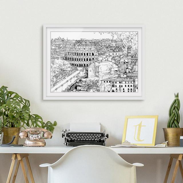 City Study - Rome - Picture Frame Painting Rosalind Wheeler Frame Option: White Framed, Size: 30cm H x 40cm W x 2cm D on Productcaster.