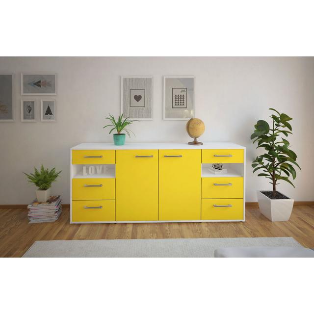 Sideboard Lemmitty 17 Stories Farbe (Korpus/Front): Gelb/Weiß on Productcaster.