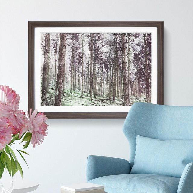 Pretty Forest in Abstract - Picture Frame Painting Print East Urban Home Frame Option: Walnut, Size: 60cm H x 91cm W x 2cm D on Productcaster.