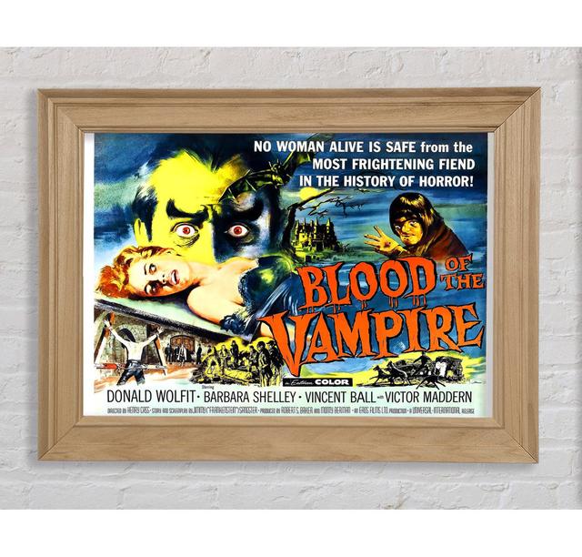 Blood Of The Vampire Poster 2 Framed Print Happy Larry Format: Natural Framed Paper, Size: 59.7cm H x 84.1cm W x 1.5cm D on Productcaster.