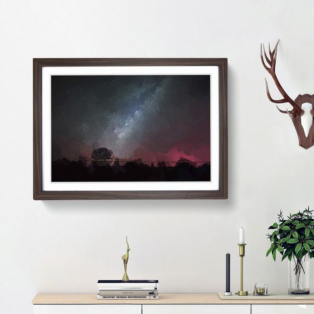 Stars Above a Lone Tree - Picture Frame Graphic Art Print East Urban Home Frame Option: Walnut Framed, Size: 62cm H x 87cm W x 2cm D on Productcaster.